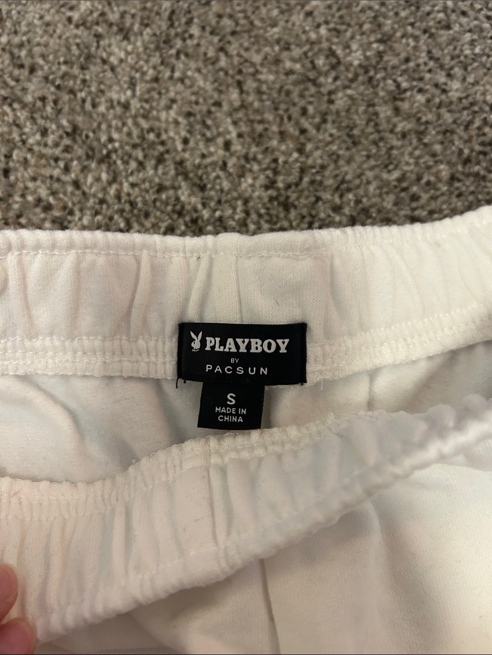 PLAYBOY White and Light Pink Terry Shorts Set - Picture 3 of 4